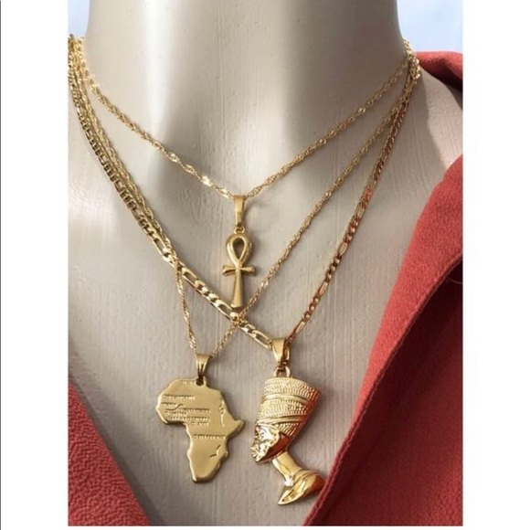 Jewelry - Africa ankh and Nefertiti 3 piece necklace set